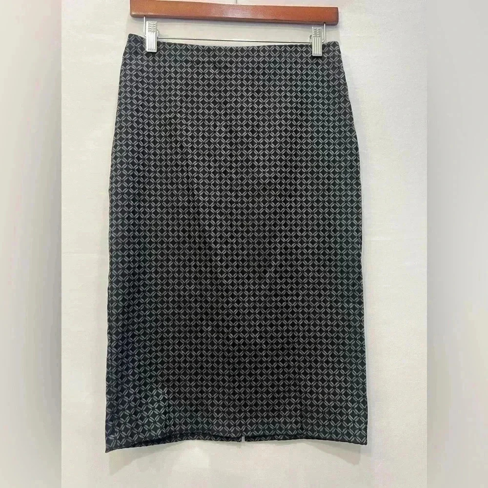 89th & Madison Black and White Print Pencil Skirt - Size S